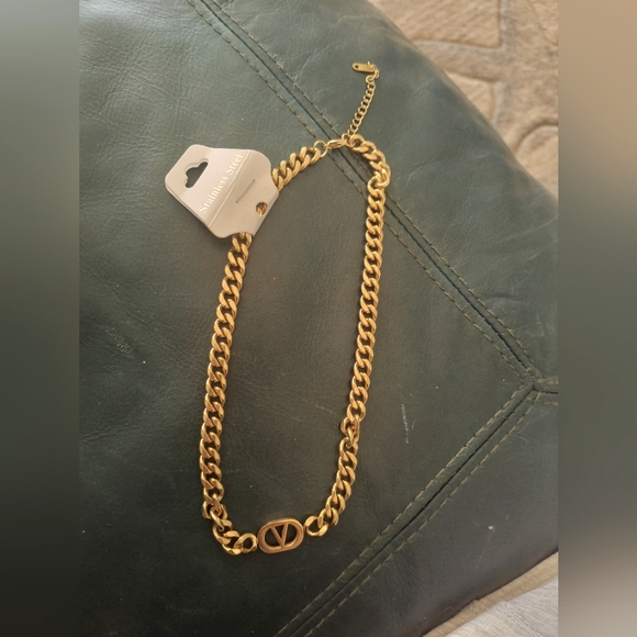 Necklace Fine Jewelry: Stainless steel Yellow  Curb Link Chain 16in unis… - Picture 1 of 6